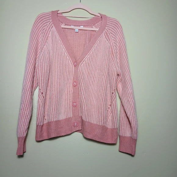 Time and Tru boyfriend cardigan sweater. Pink. Size meduim. 8-10 A bit oversized - Picture 1 of 8